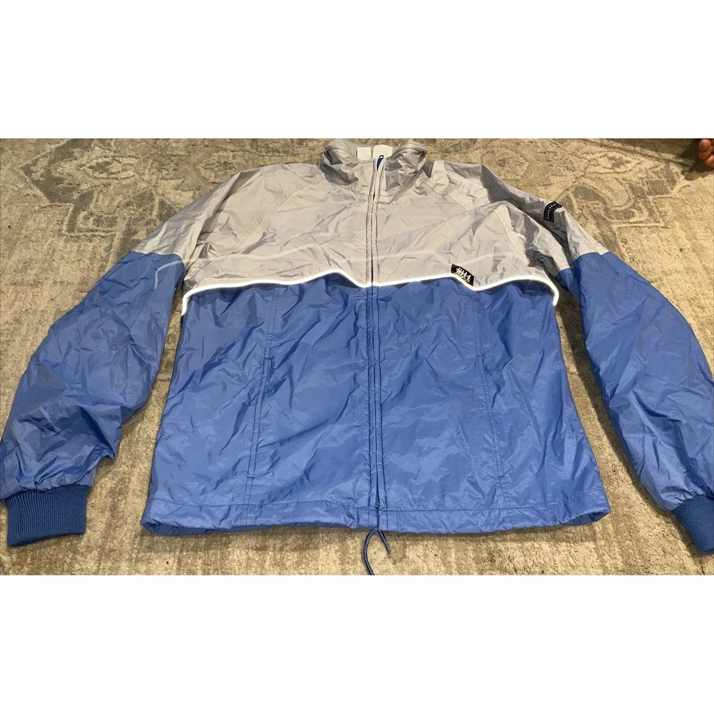 Vintage Men's‎ Light Blue Gray Zip Up Athletic Jacket Size XL